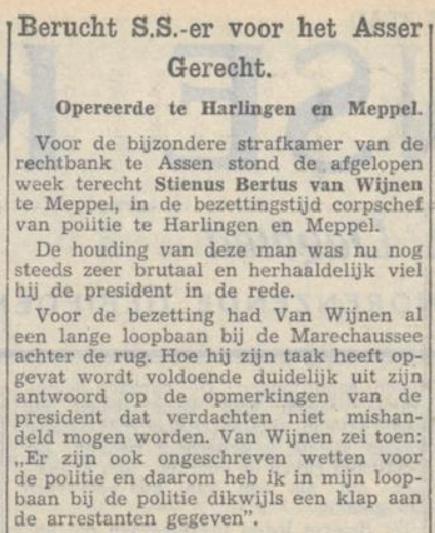 Rechtszaak Van Wijnen, Assen 1949